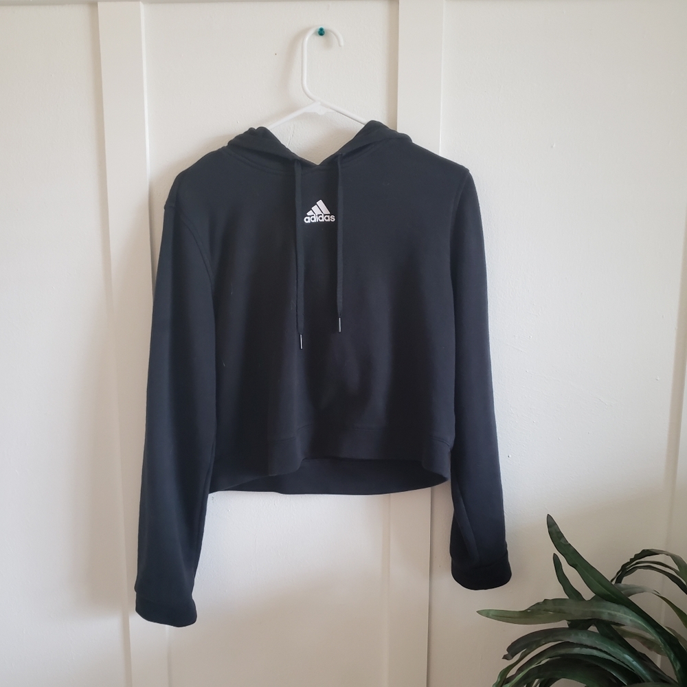 Adidas Crop Pullover Sweatshirt Hoodie